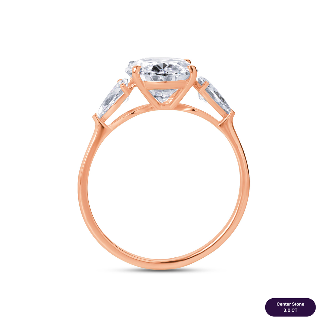 Three-Stones Lab Diamond Ring Oval