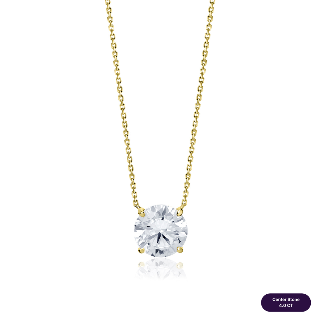 Solitaire Lab Diamond Necklace Round