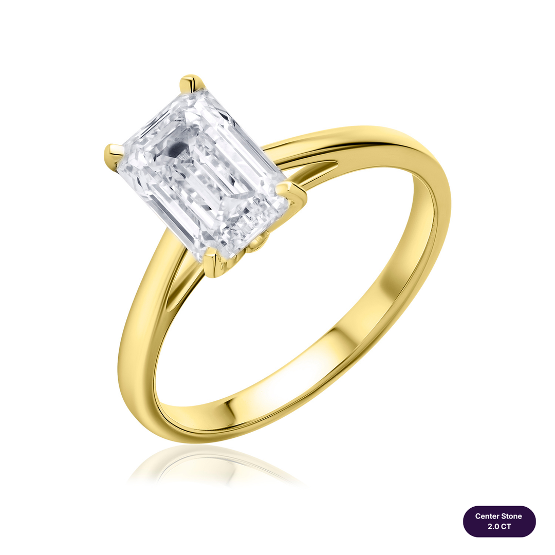 Solitaire Lab Diamond Ring Emerald