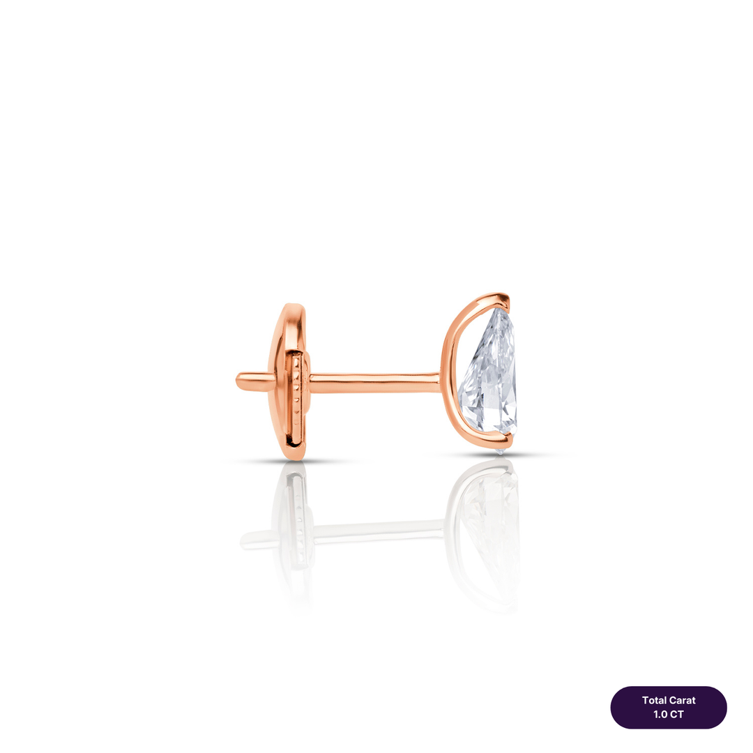 Solitaire Stud Lab Diamond Earrings Pear