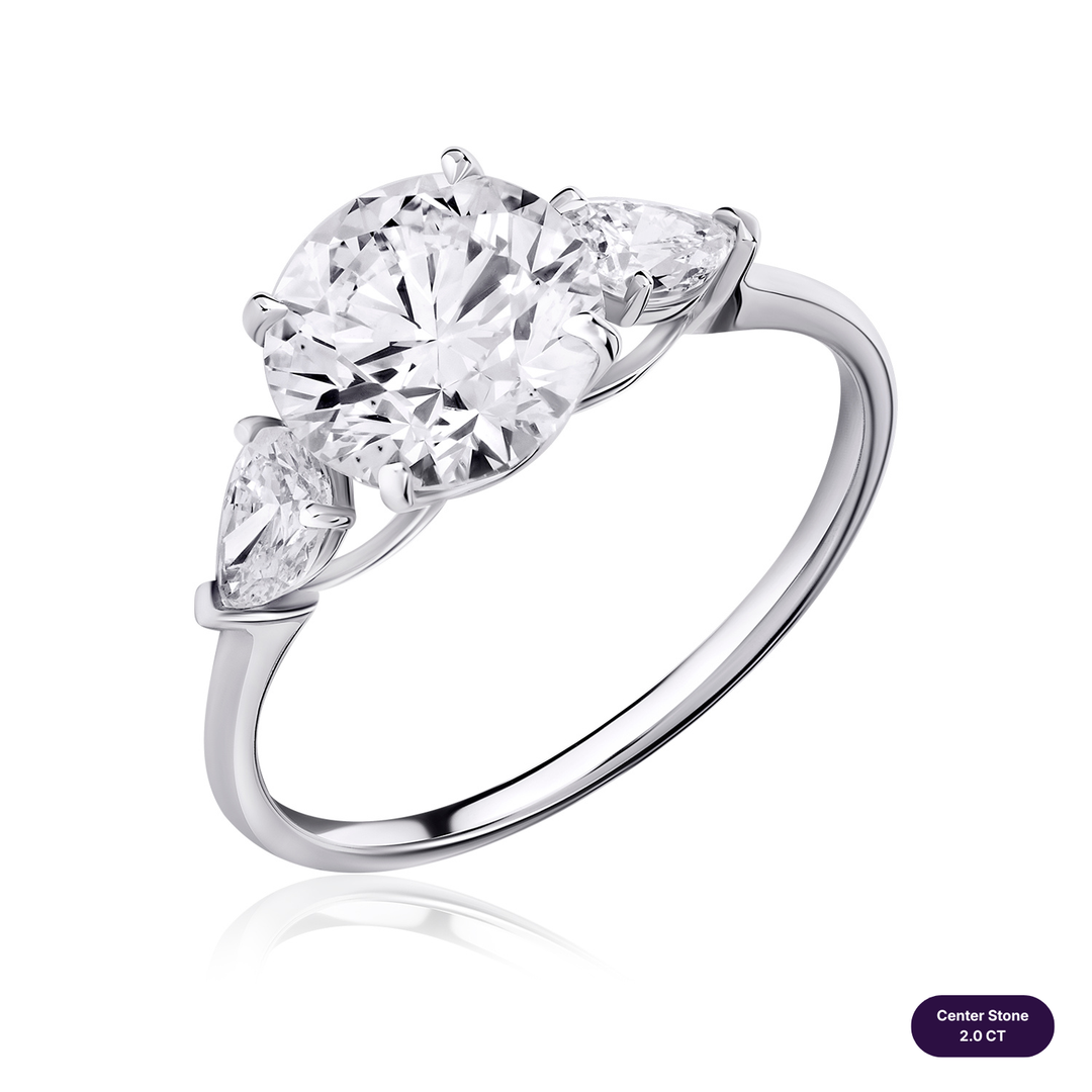 Three-Stones Lab Diamond Ring Round