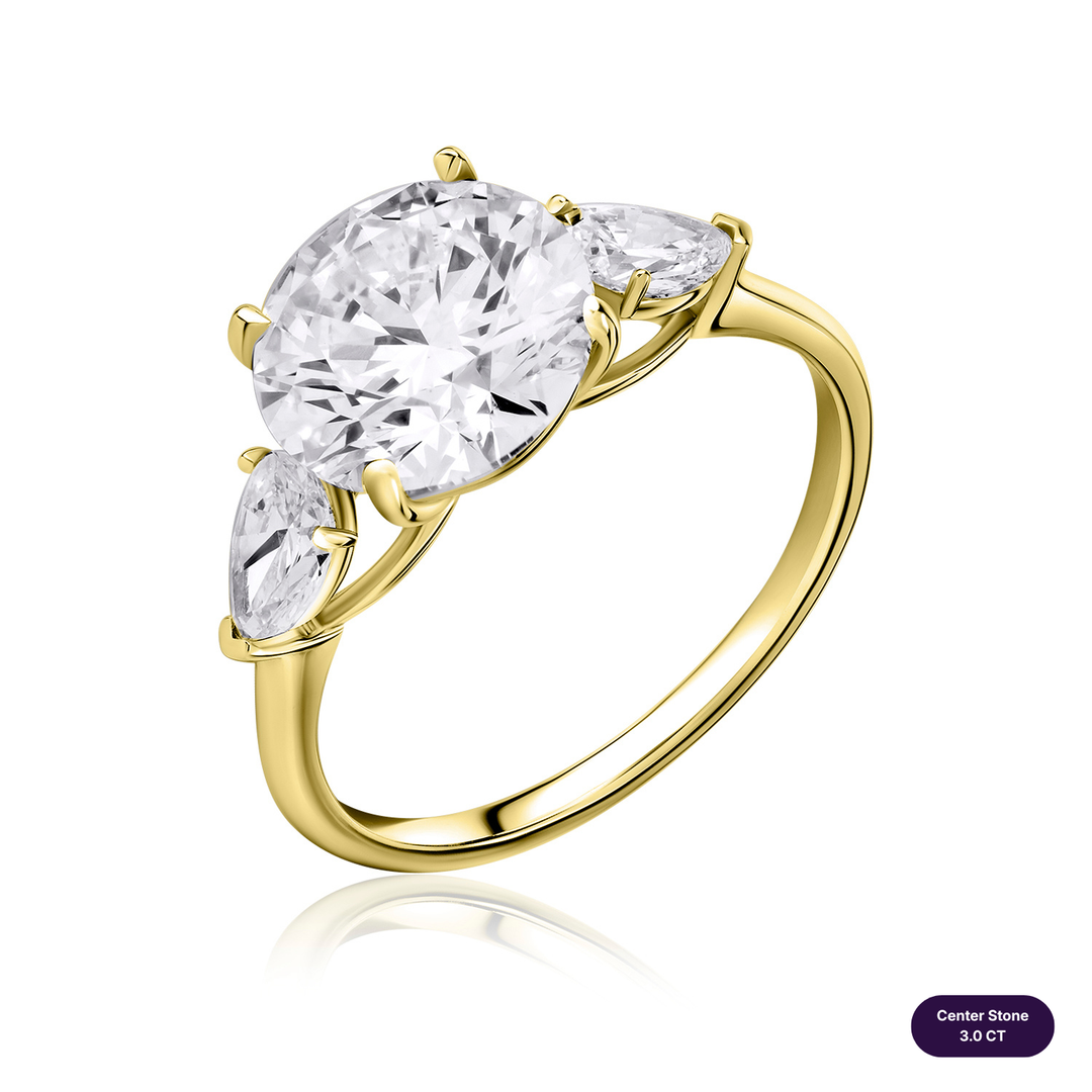 Three-Stones Lab Diamond Ring Round