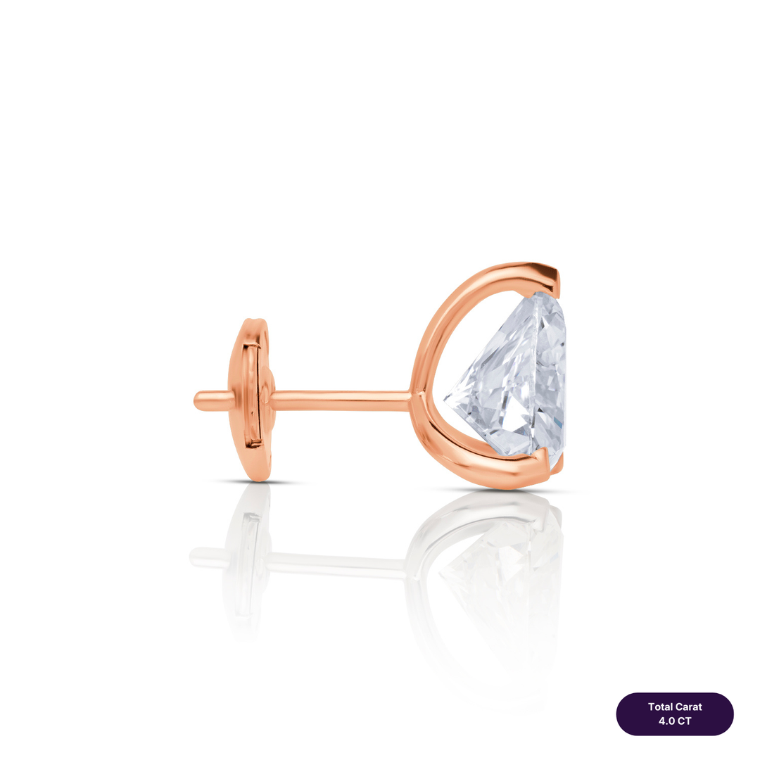 Solitaire Stud Lab Diamond Earrings Trilliant