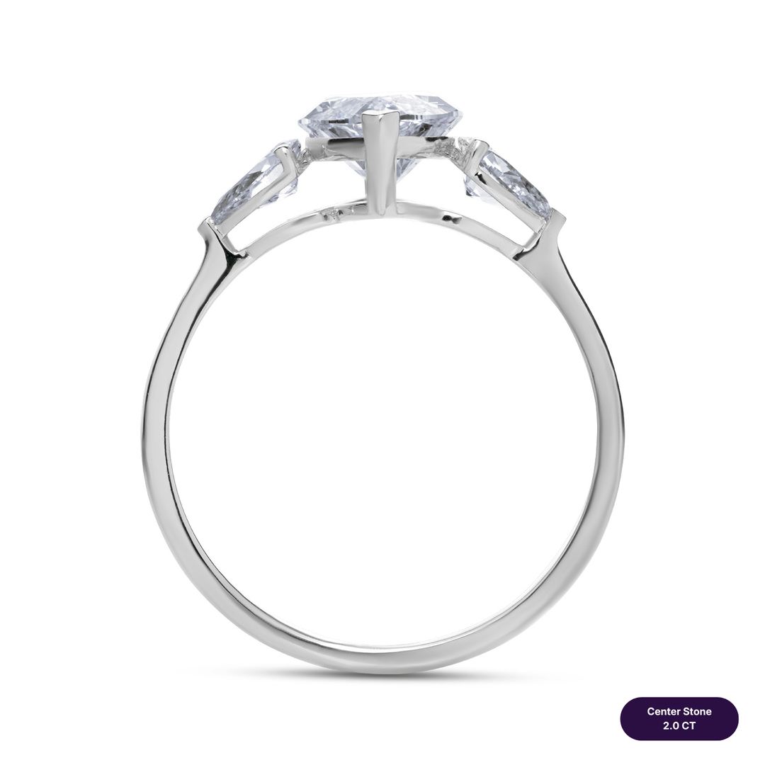 Three-Stones Lab Diamond Ring Marquise