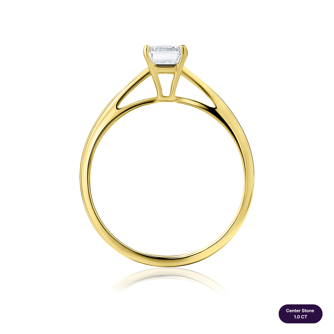 Solitaire Lab Diamond Ring Emerald