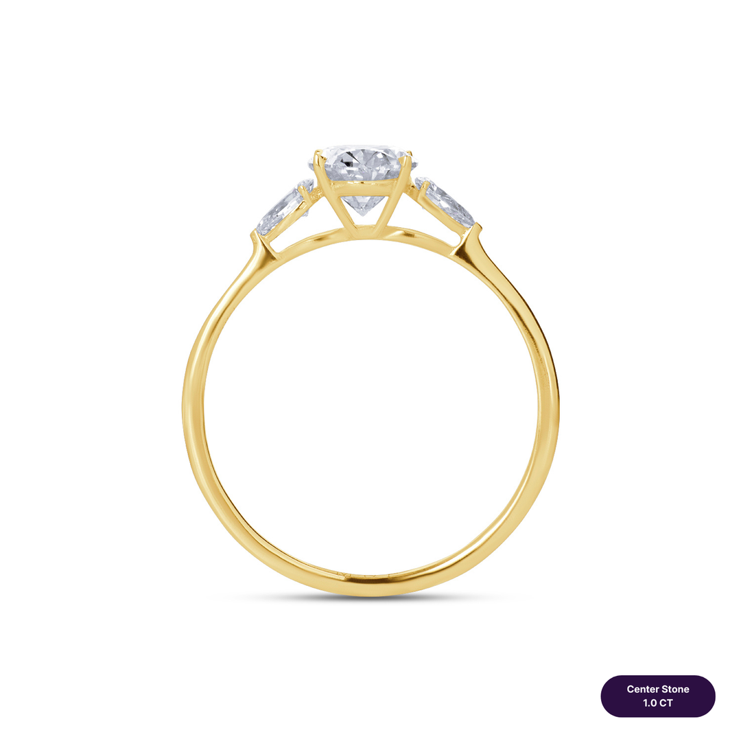 Three-Stones Lab Diamond Ring Oval