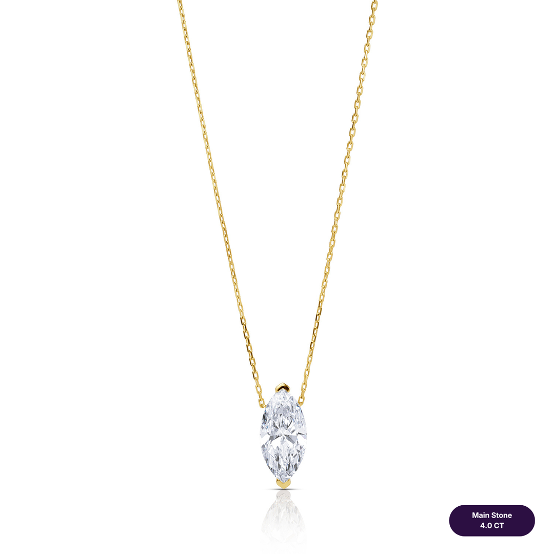 Solitaire Lab Diamond Necklace Marquise