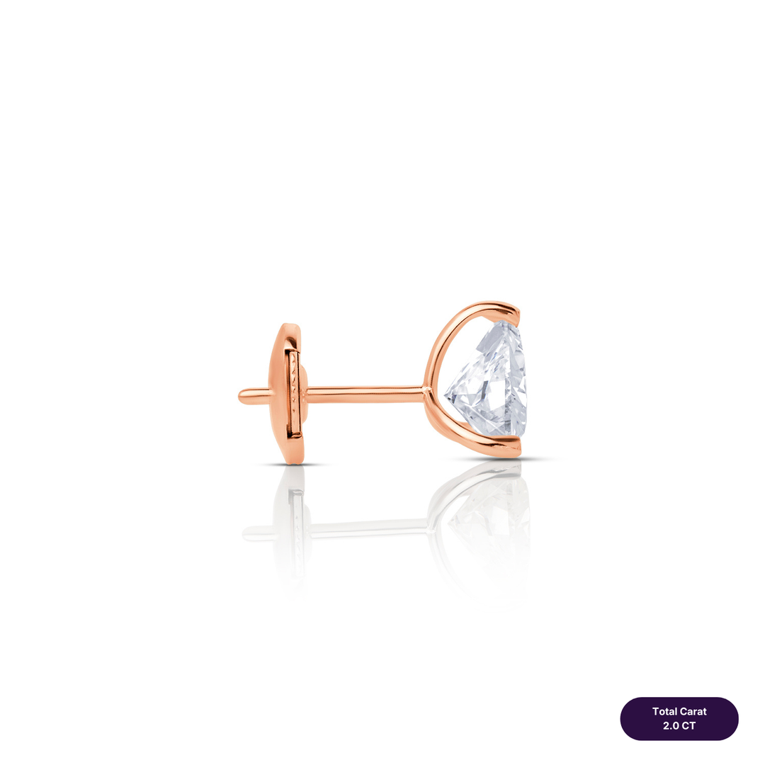 Solitaire Stud Lab Diamond Earrings Trilliant
