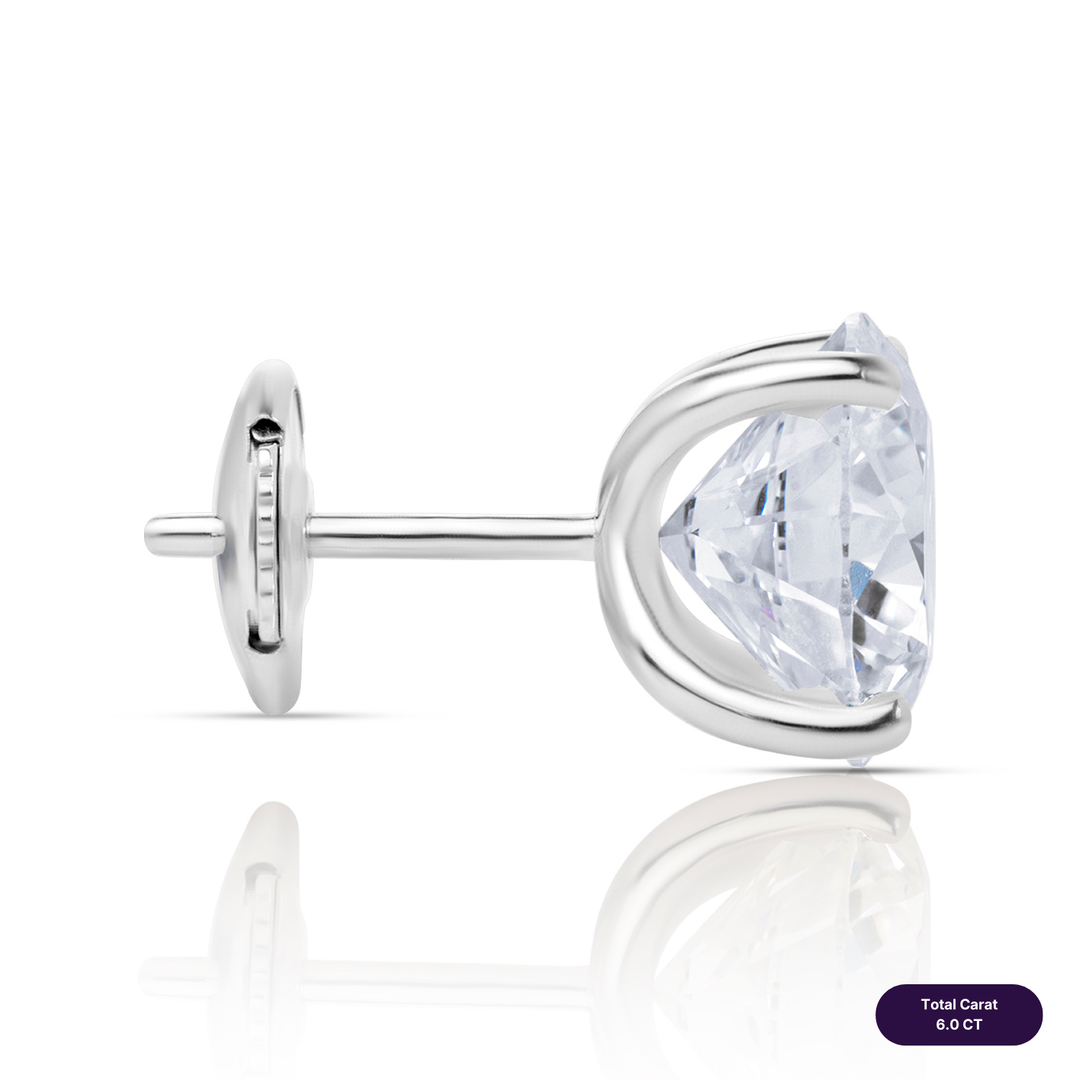Solitaire Stud Lab Diamond Earrings Round