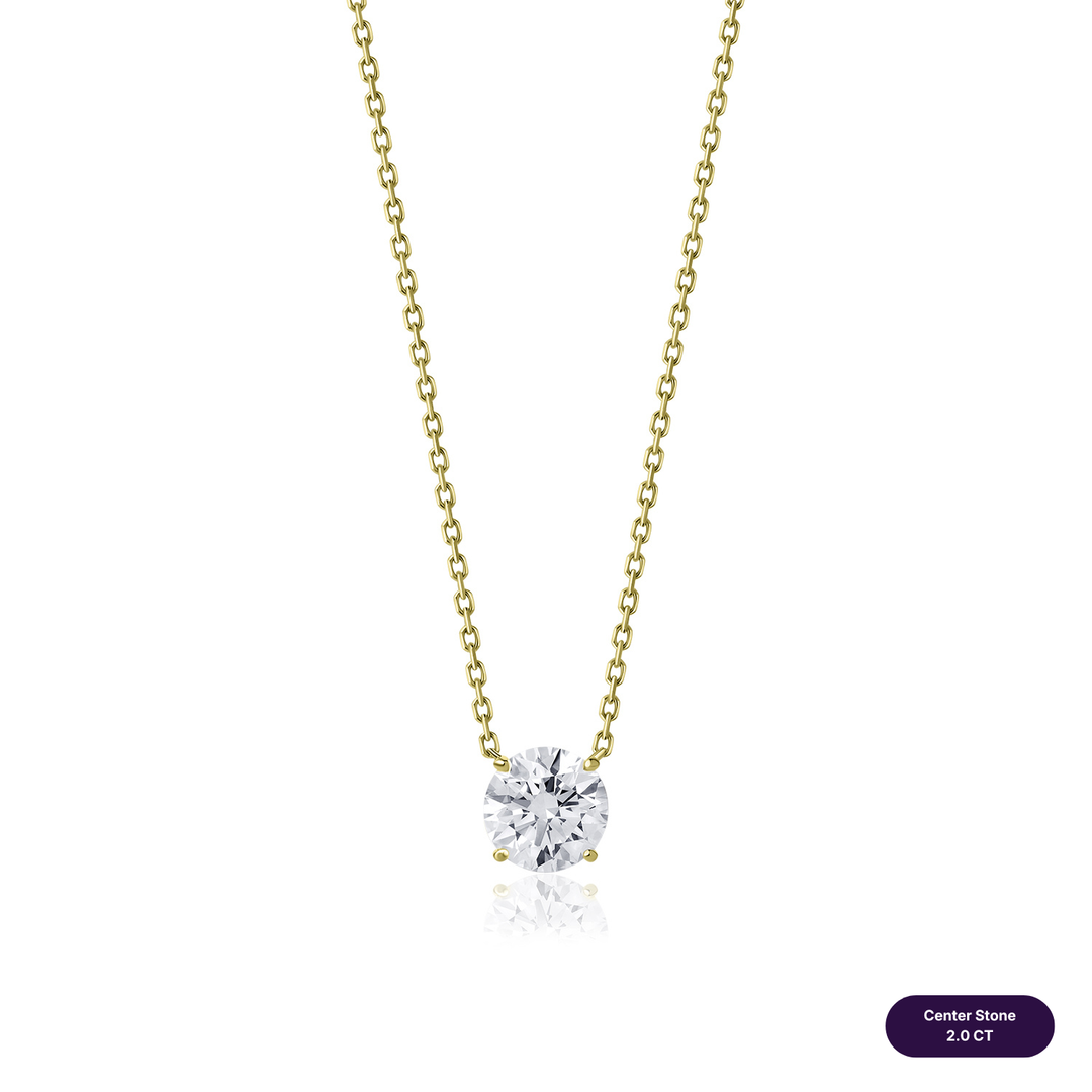 Solitaire Lab Diamond Necklace Round