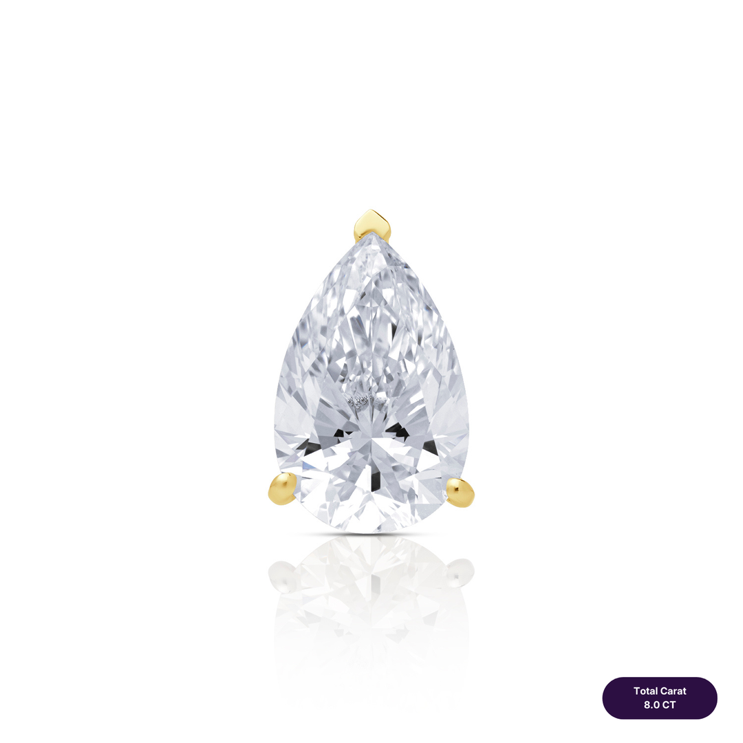 Solitaire Stud Lab Diamond Earrings Pear