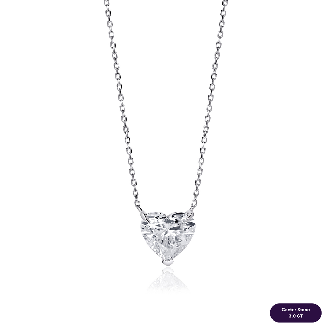 Solitaire Lab Diamond Necklace Heart
