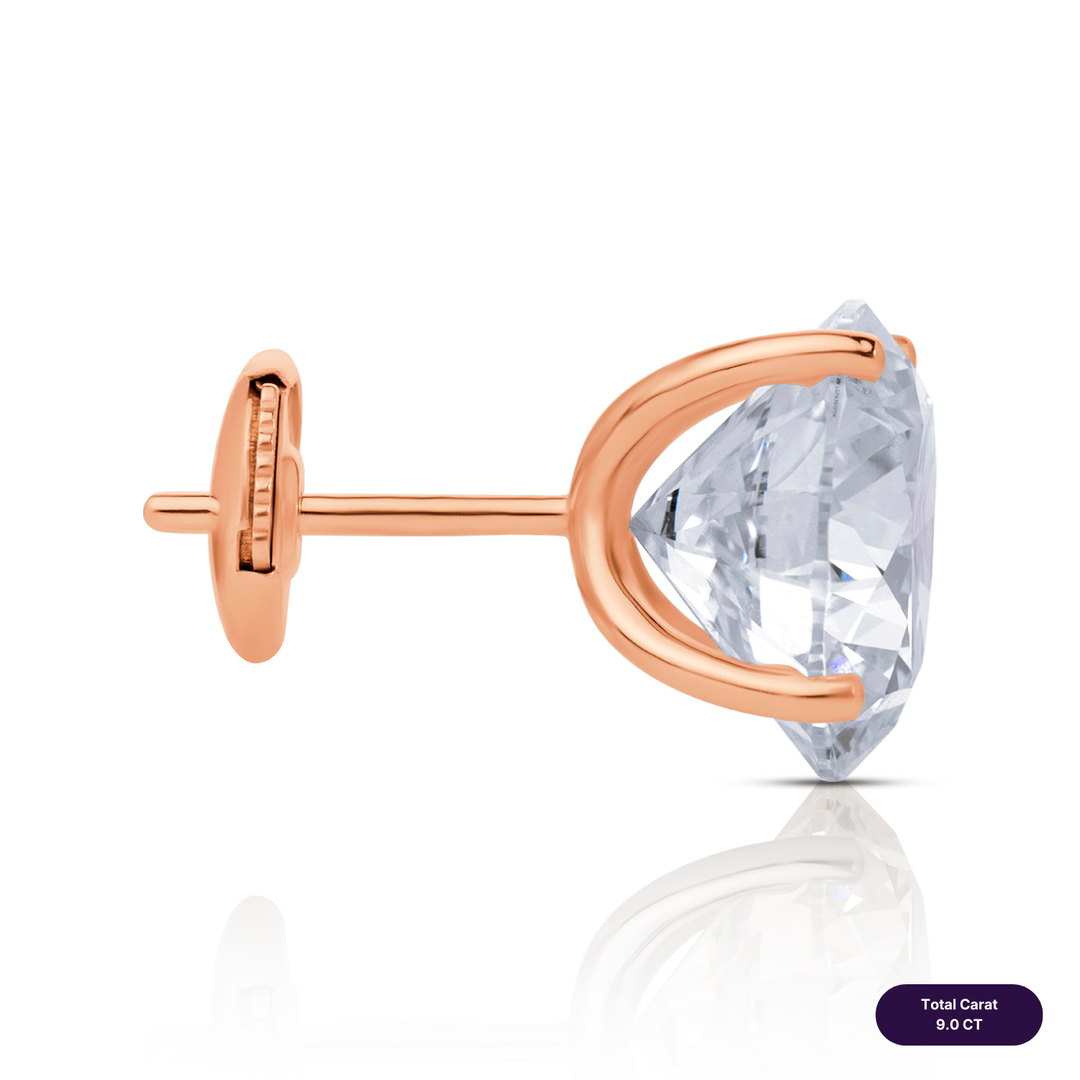 Solitaire Stud Lab Diamond Earrings Round