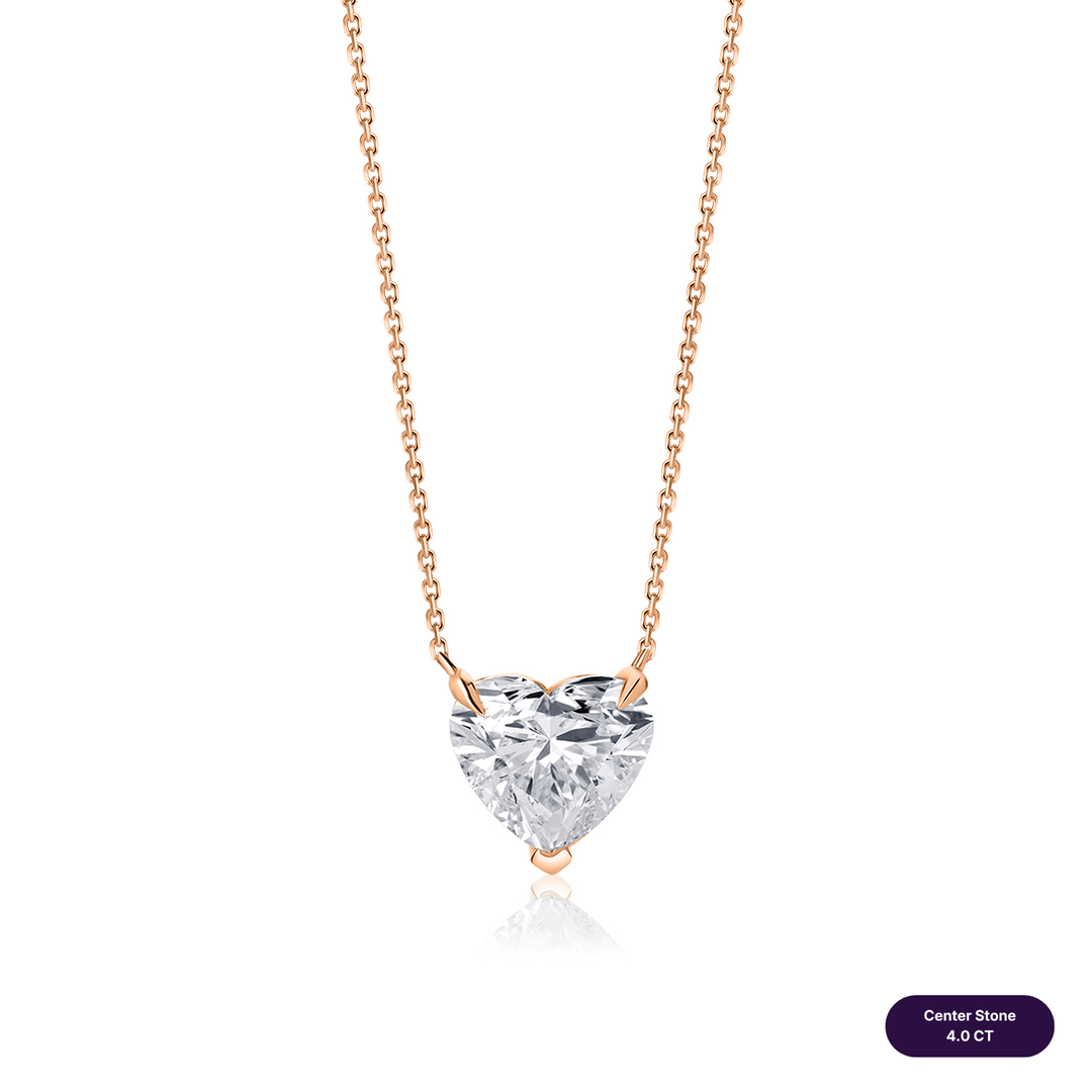 Solitaire Lab Diamond Necklace Heart