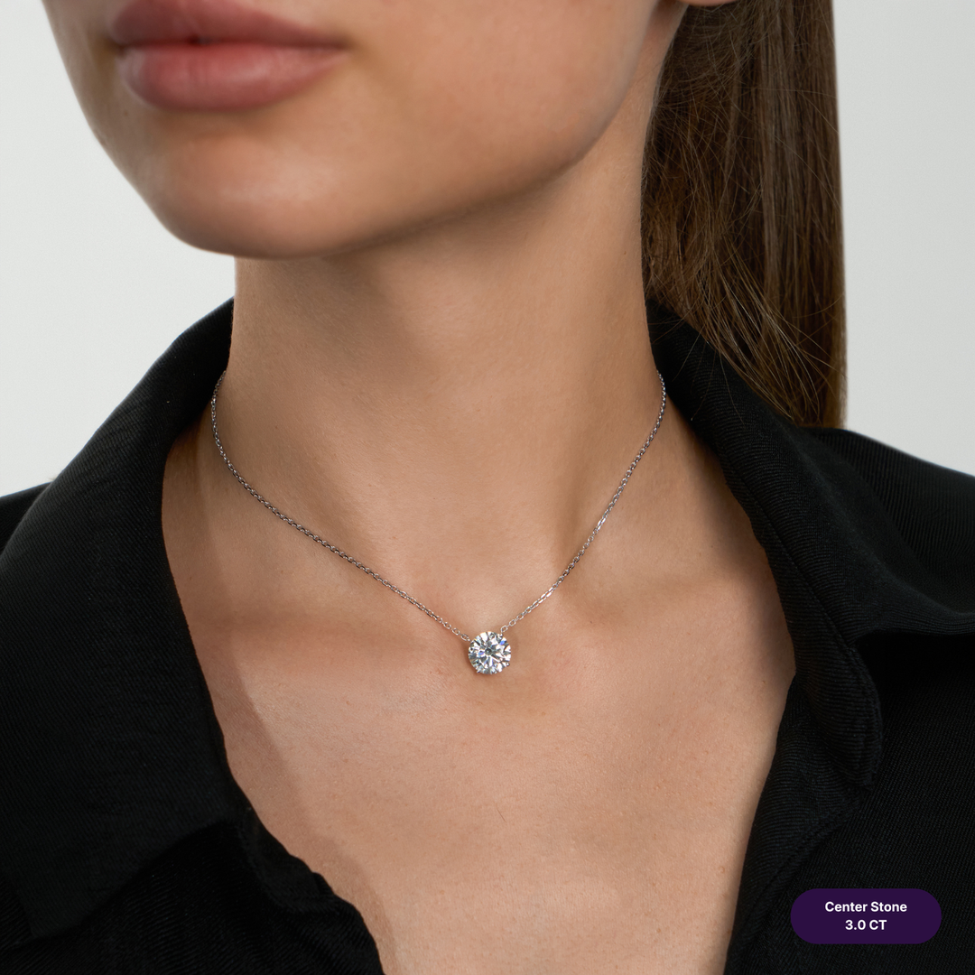 Solitaire Lab Diamond Necklace Round