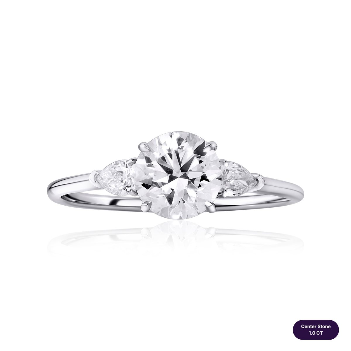 Three stones lab diamond ring round