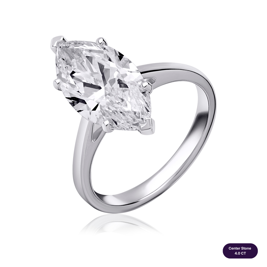 Solitaire Lab Diamond Ring Marquise