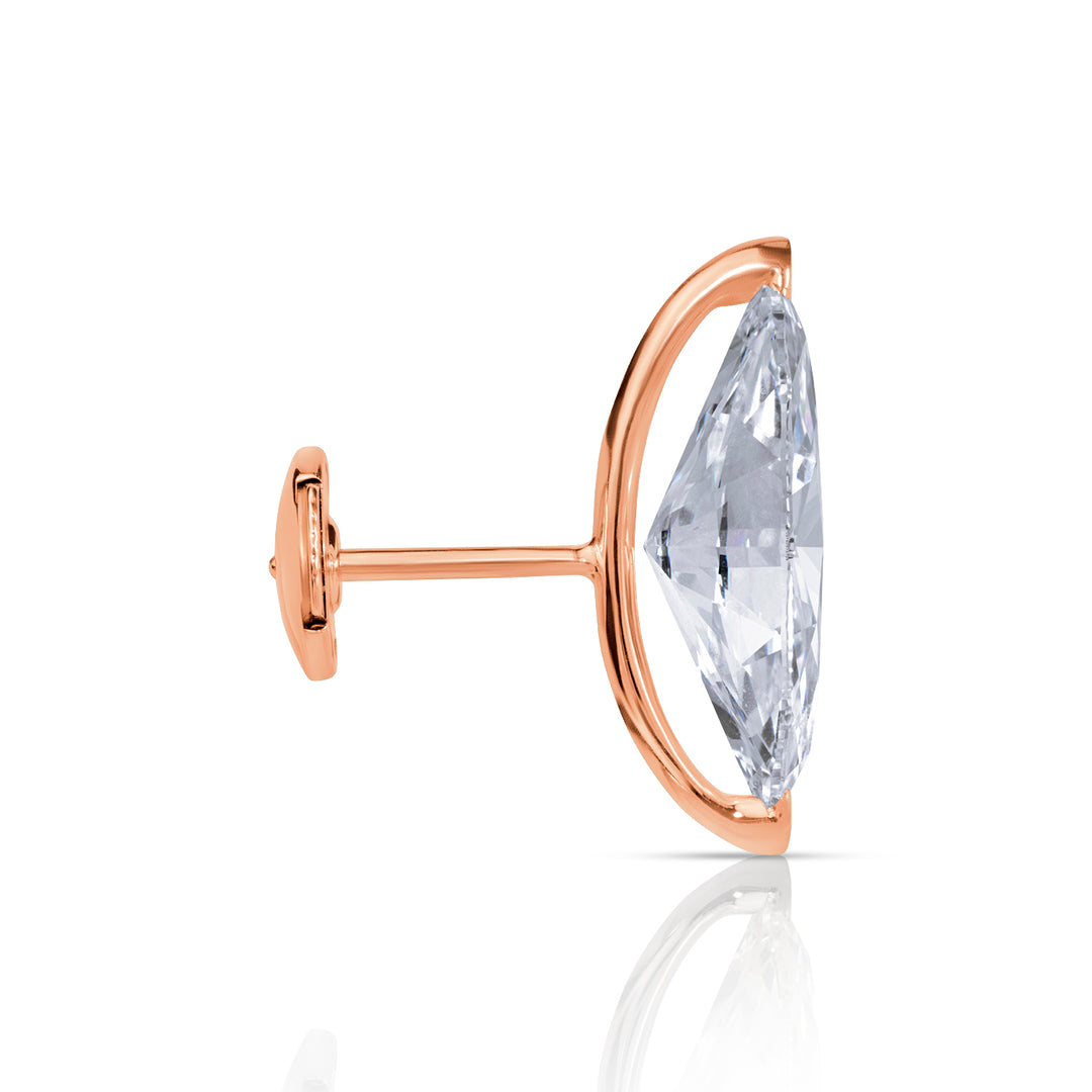 Solitaire Lab Diamond Stud Earrings Marquise 4.0 CT