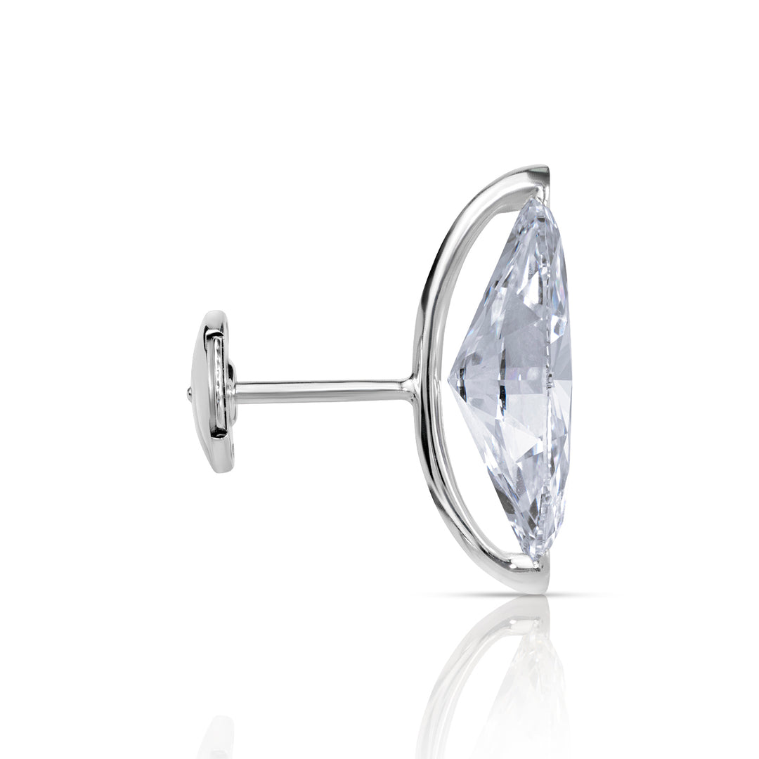 Solitaire Lab Diamond Stud Earrings Marquise 4.0 CT