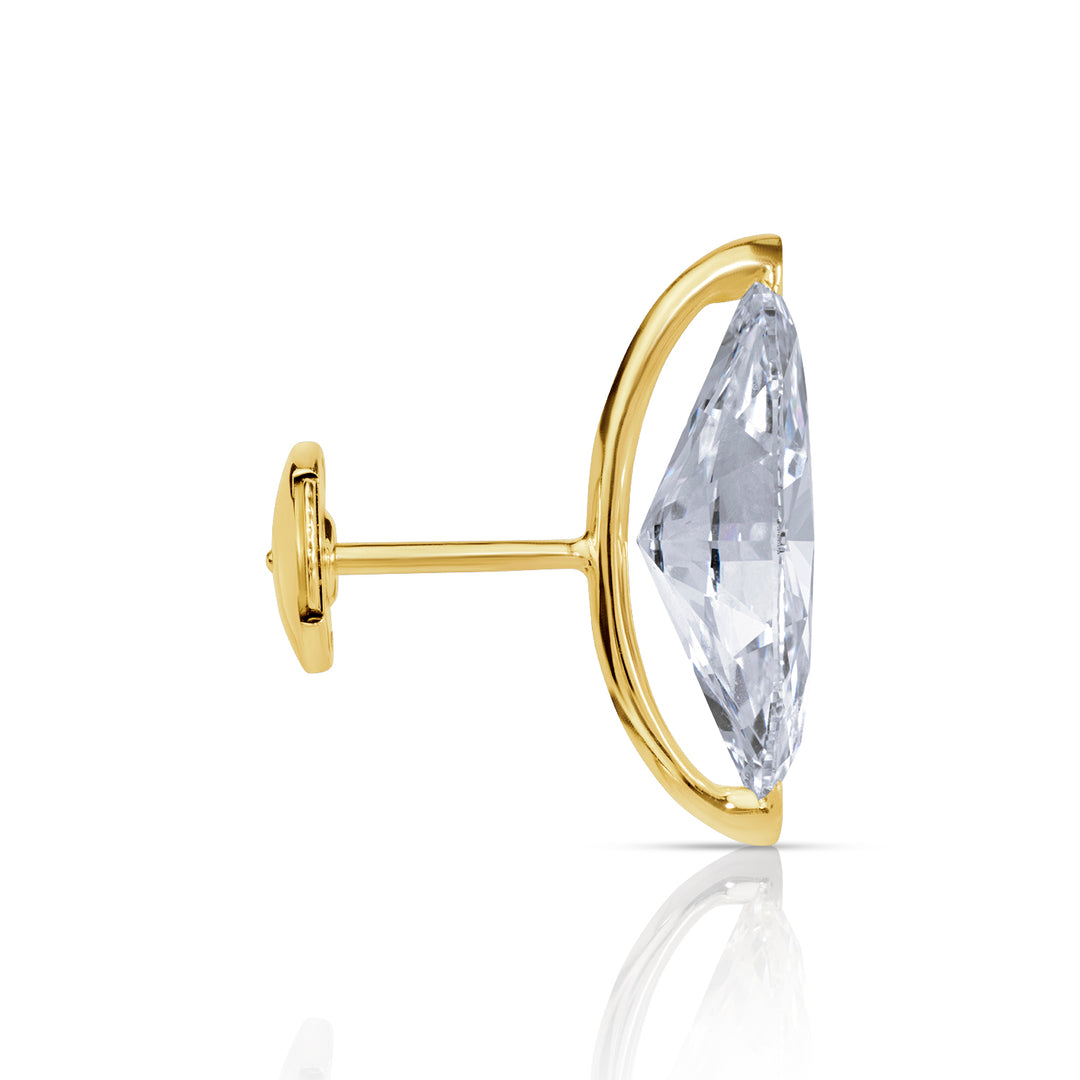 Solitaire Lab Diamond Stud Earrings Marquise 4.0 CT