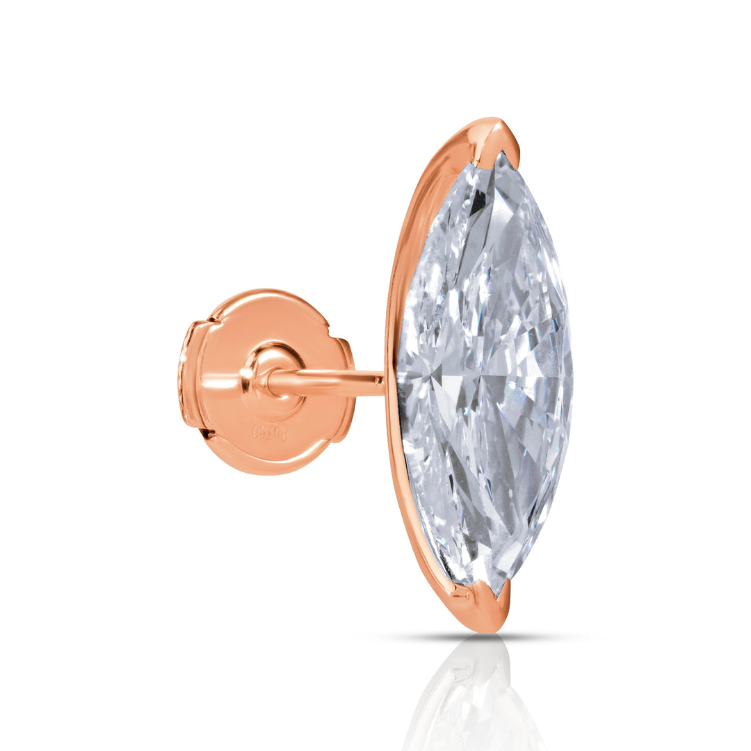 Solitaire Lab Diamond Stud Earrings Marquise 4.0 CT