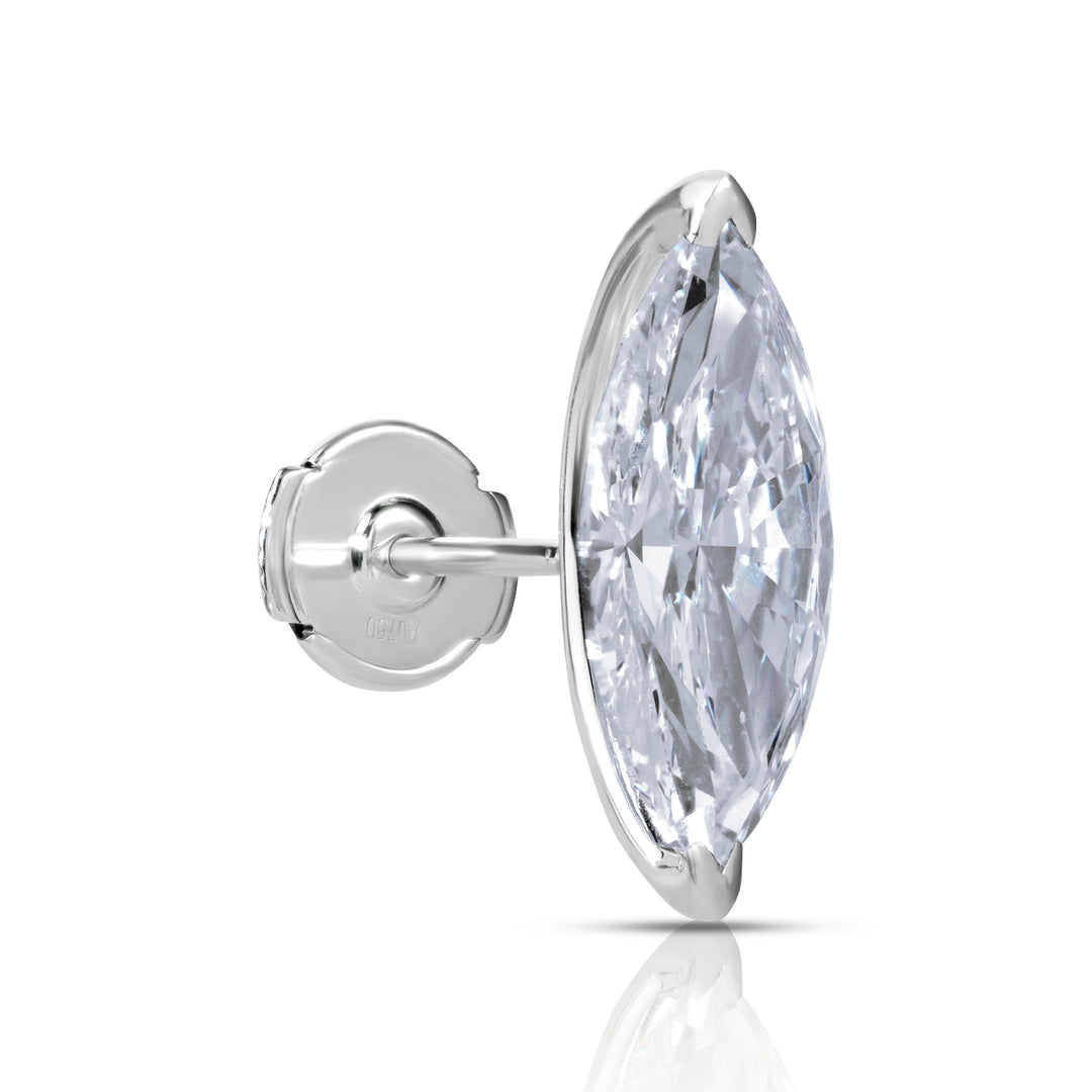 Solitaire Lab Diamond Stud Earrings Marquise 4.0 CT