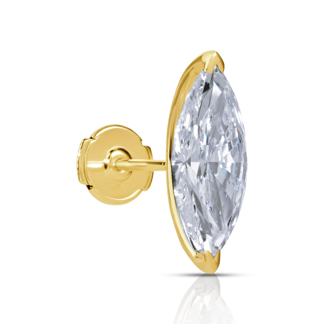 Solitaire Lab Diamond Stud Earrings Marquise 4.0 CT