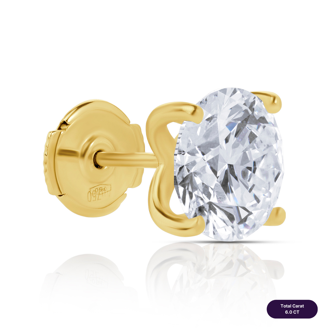 Solitaire Stud Lab Diamond Earrings Round