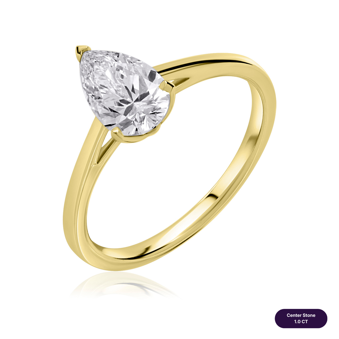 Solitaire Lab Diamond Ring Pear