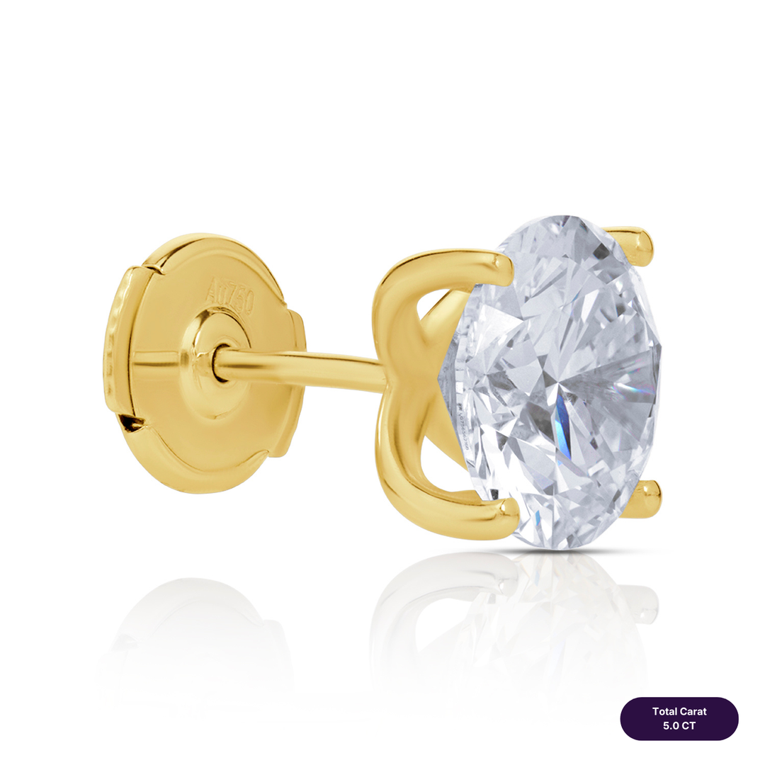 Solitaire Stud Lab Diamond Earrings Round