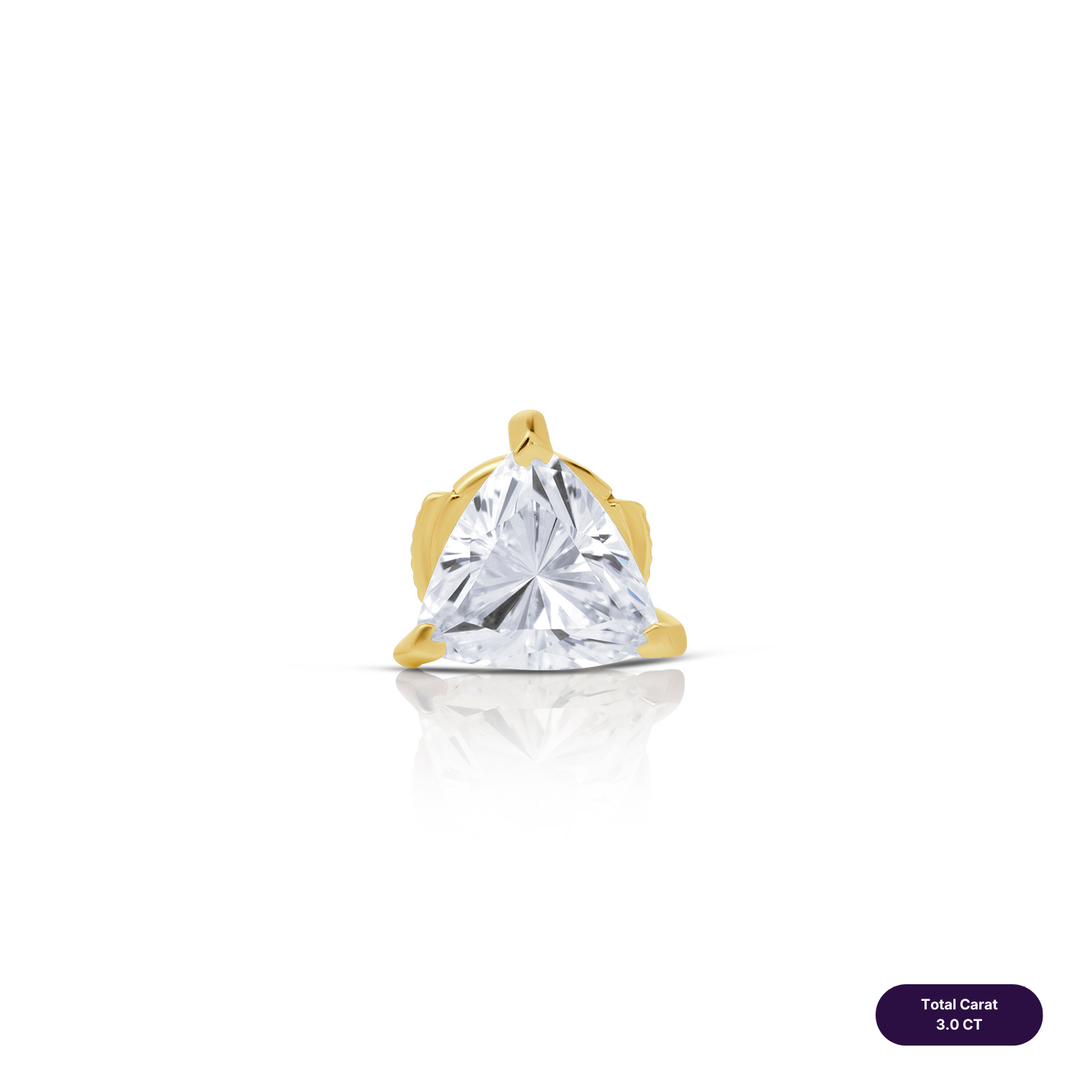 Solitaire Stud Lab Diamond Earrings Trilliant