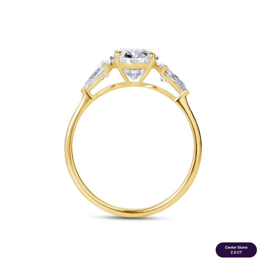 Three-Stones Lab Diamond Ring Oval