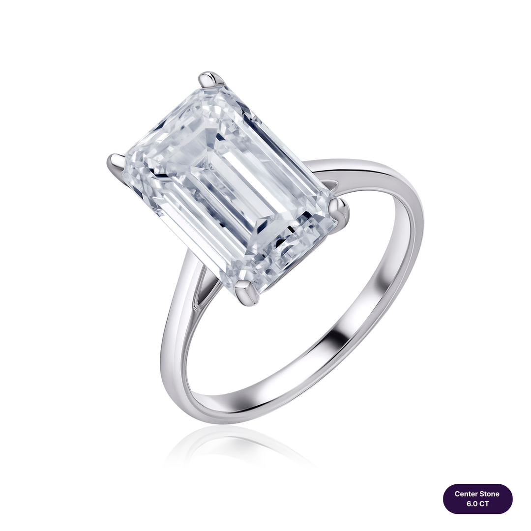 Solitaire Lab Diamond Ring Emerald