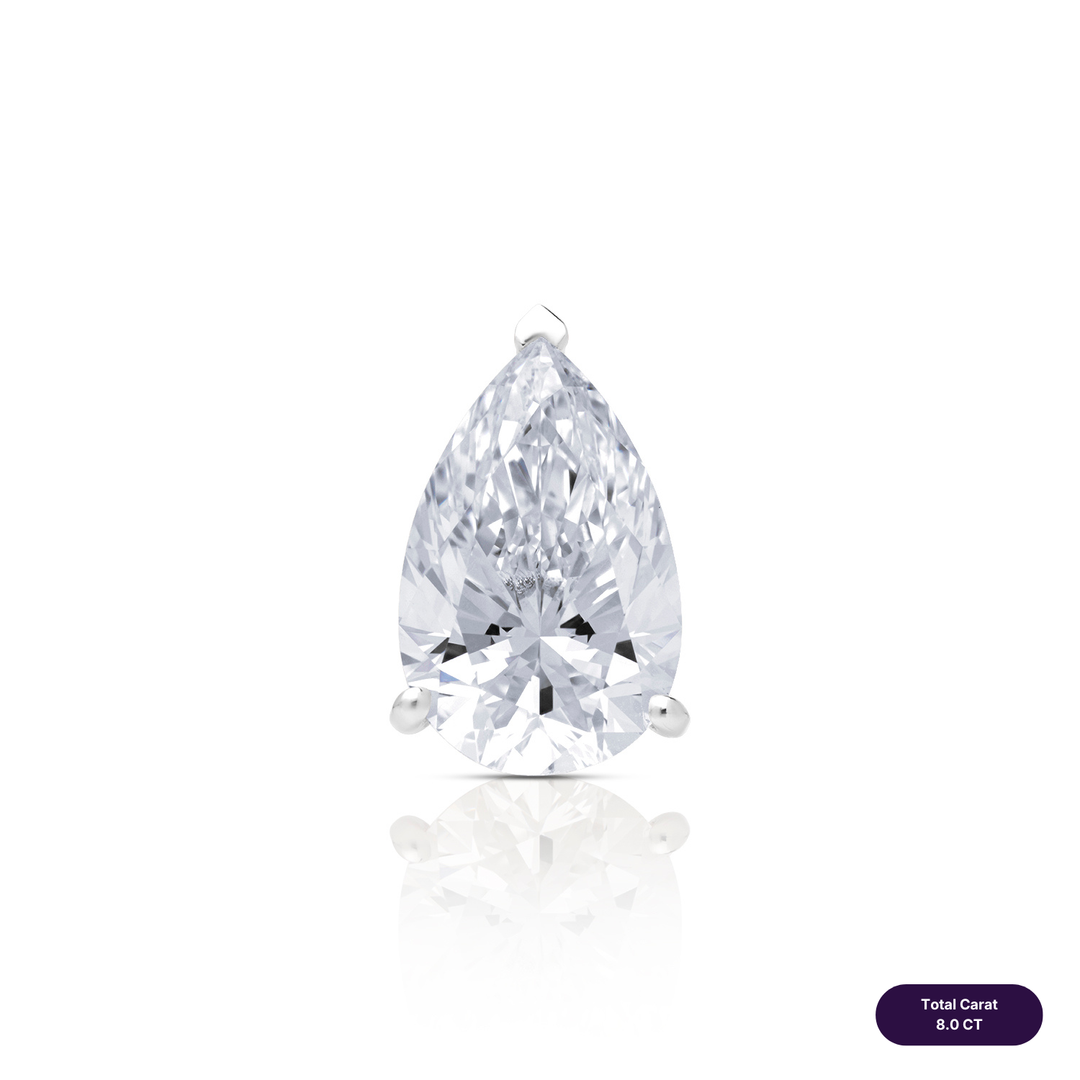 Solitaire Stud Lab Diamond Earrings Pear