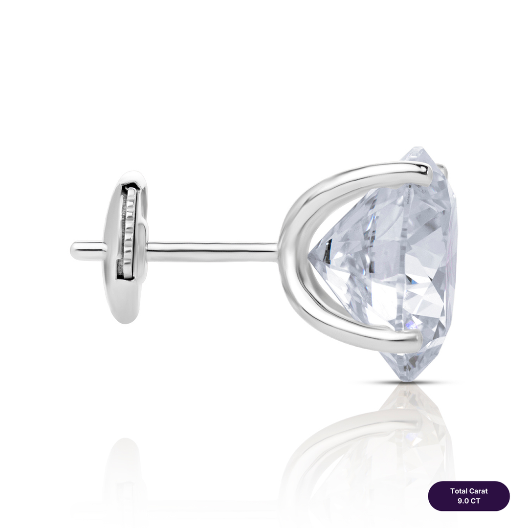 Solitaire Stud Lab Diamond Earrings Round