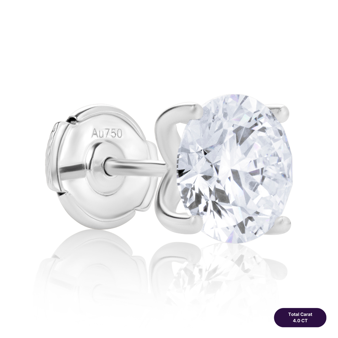 Solitaire Stud Lab Diamond Earrings Round