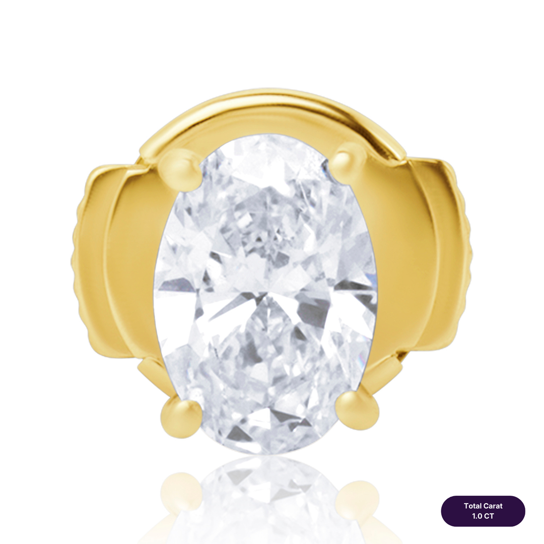 Solitaire Stud Lab Diamond Earrings Oval