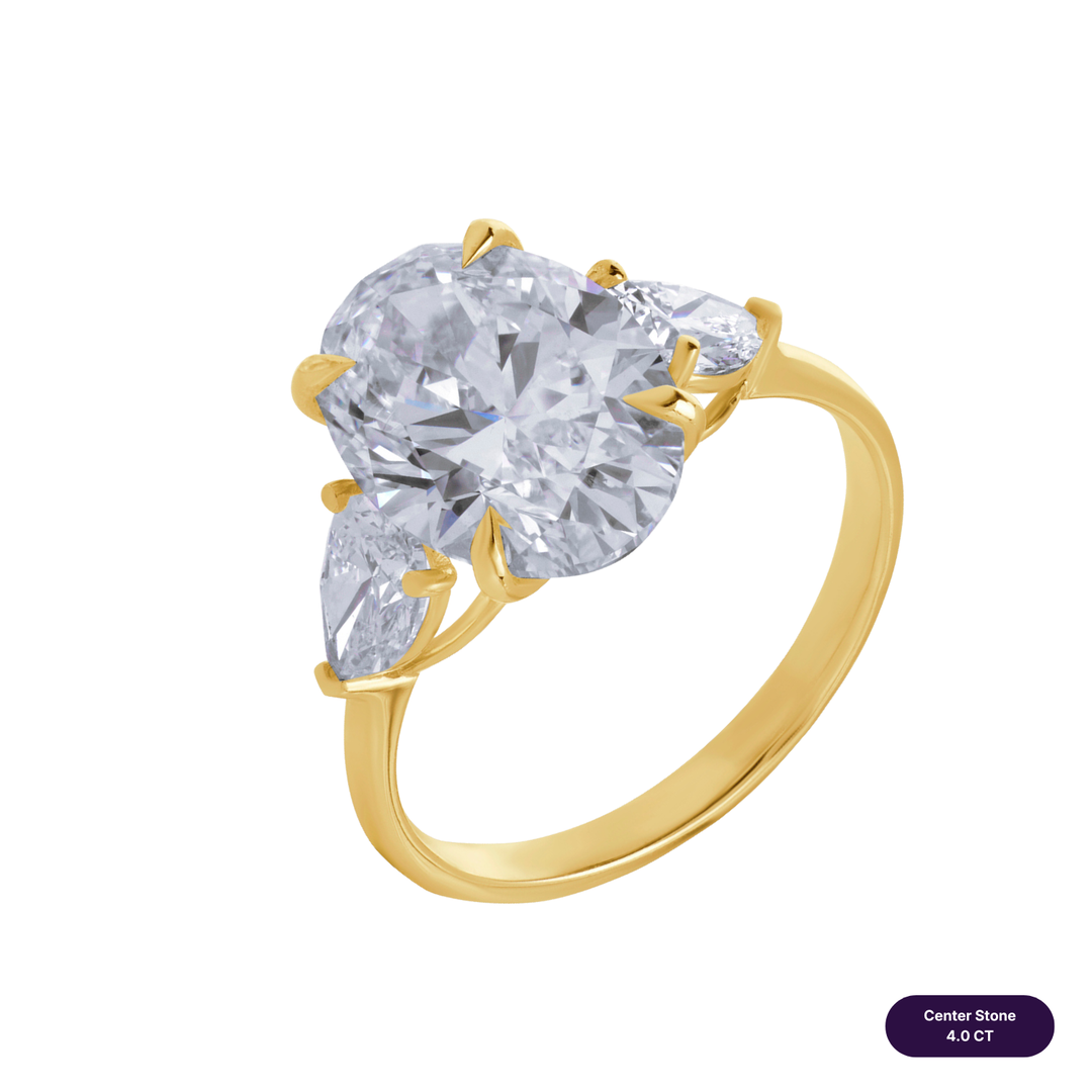 Three-Stones Lab Diamond Ring Oval
