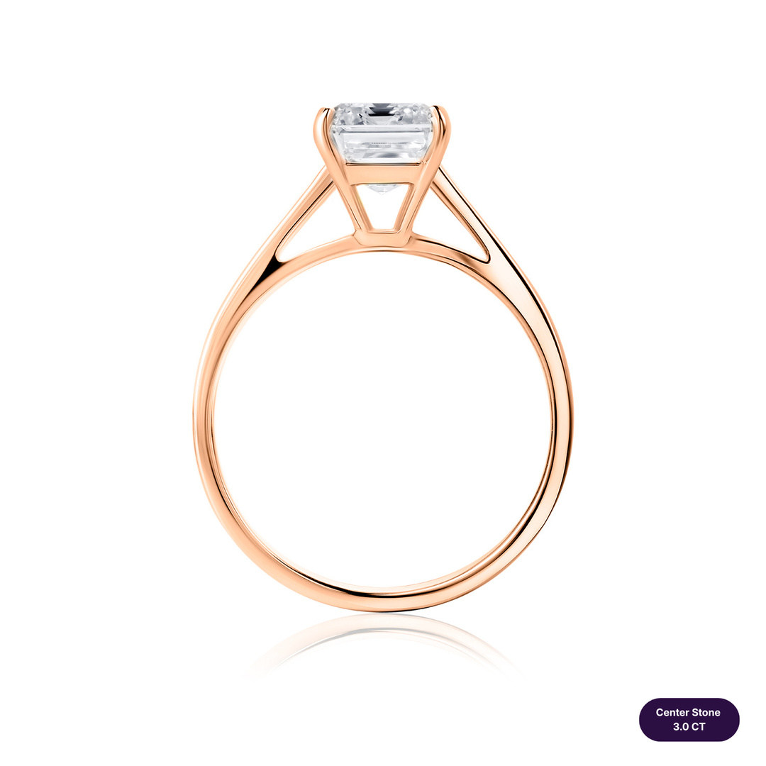 Solitaire Lab Diamond Ring Emerald