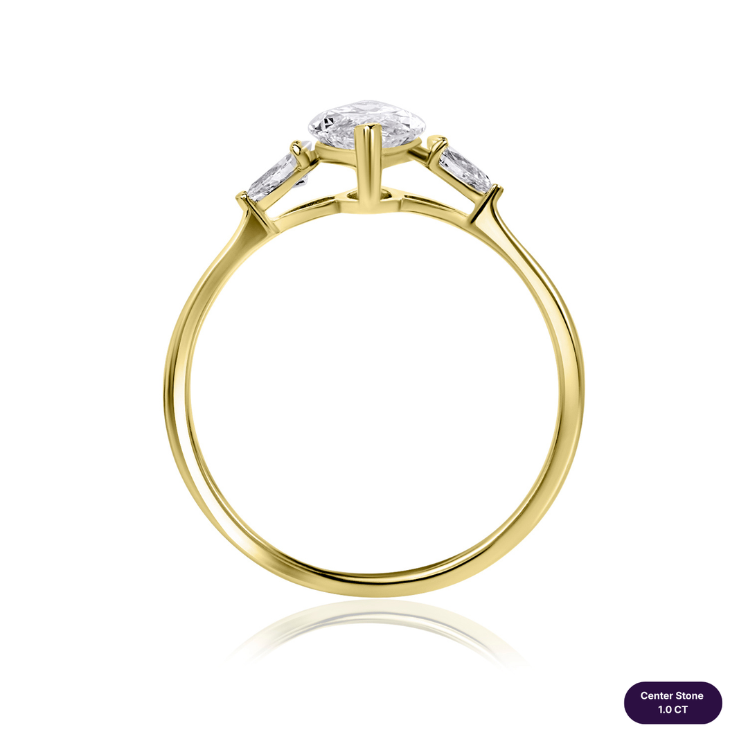 Three-Stones Lab Diamond Ring Marquise
