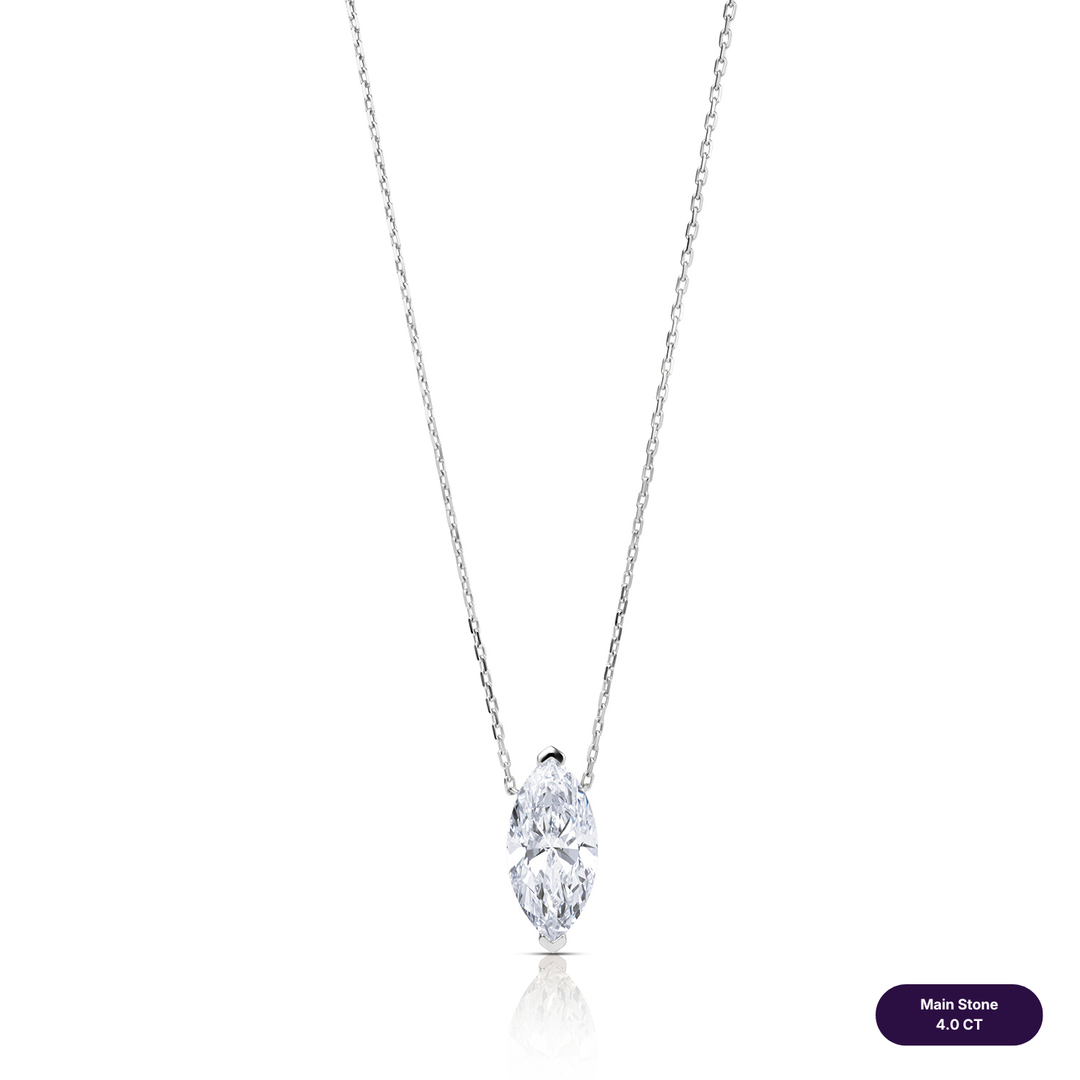 Solitaire Lab Diamond Necklace Marquise