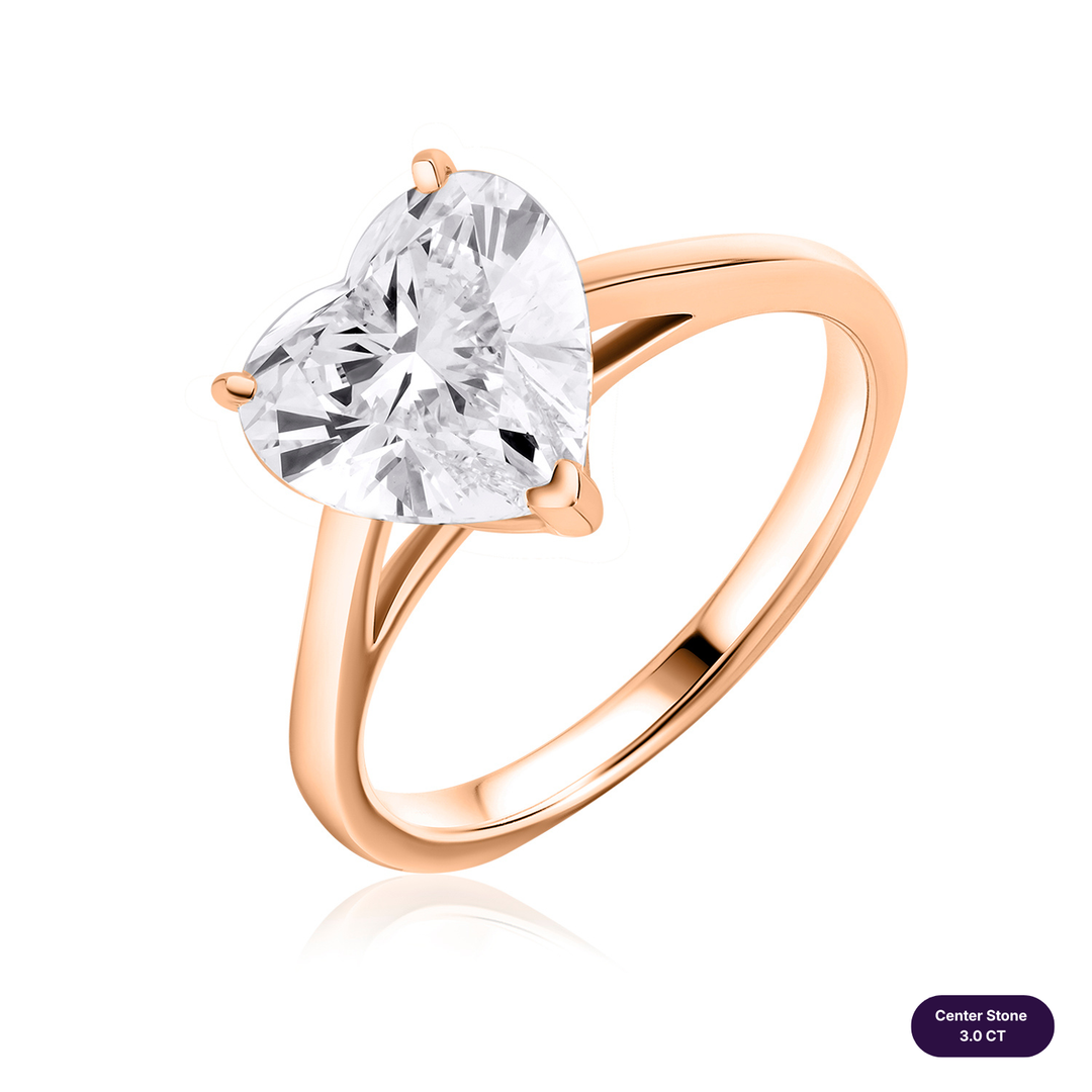 Solitaire Lab Diamond Ring Heart