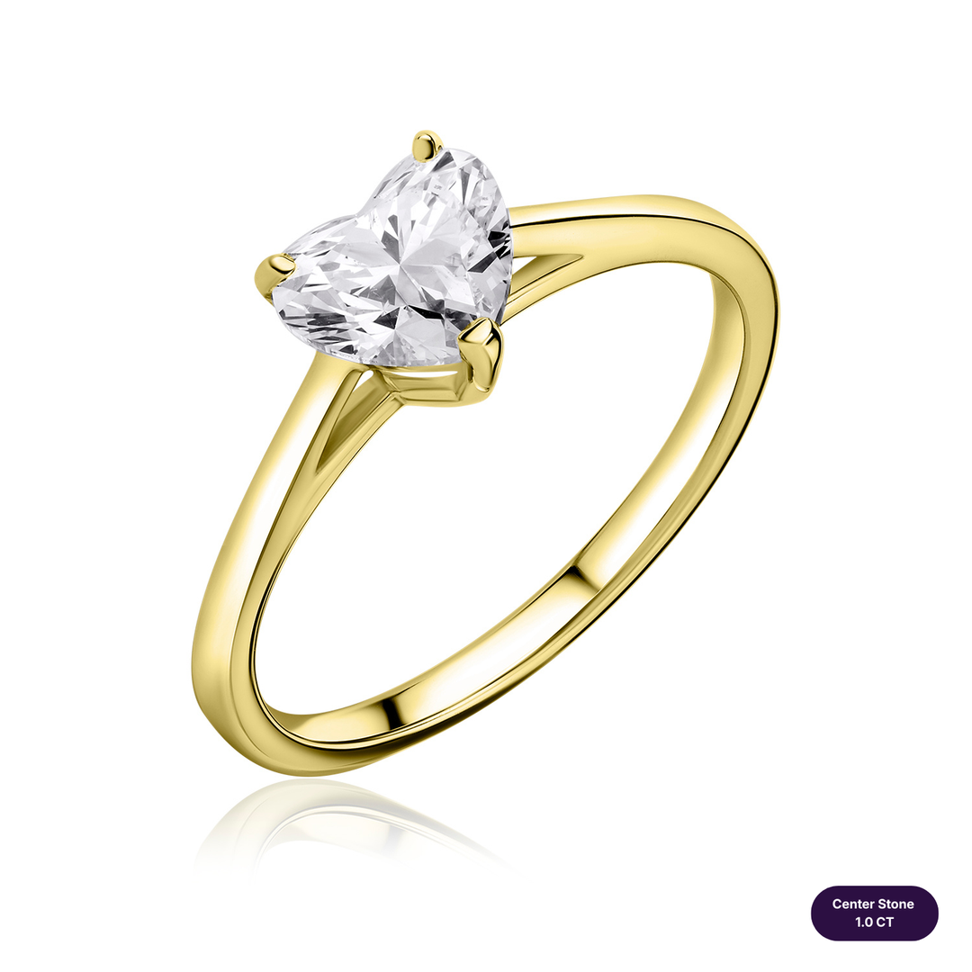 Solitaire Lab Diamond Ring Heart
