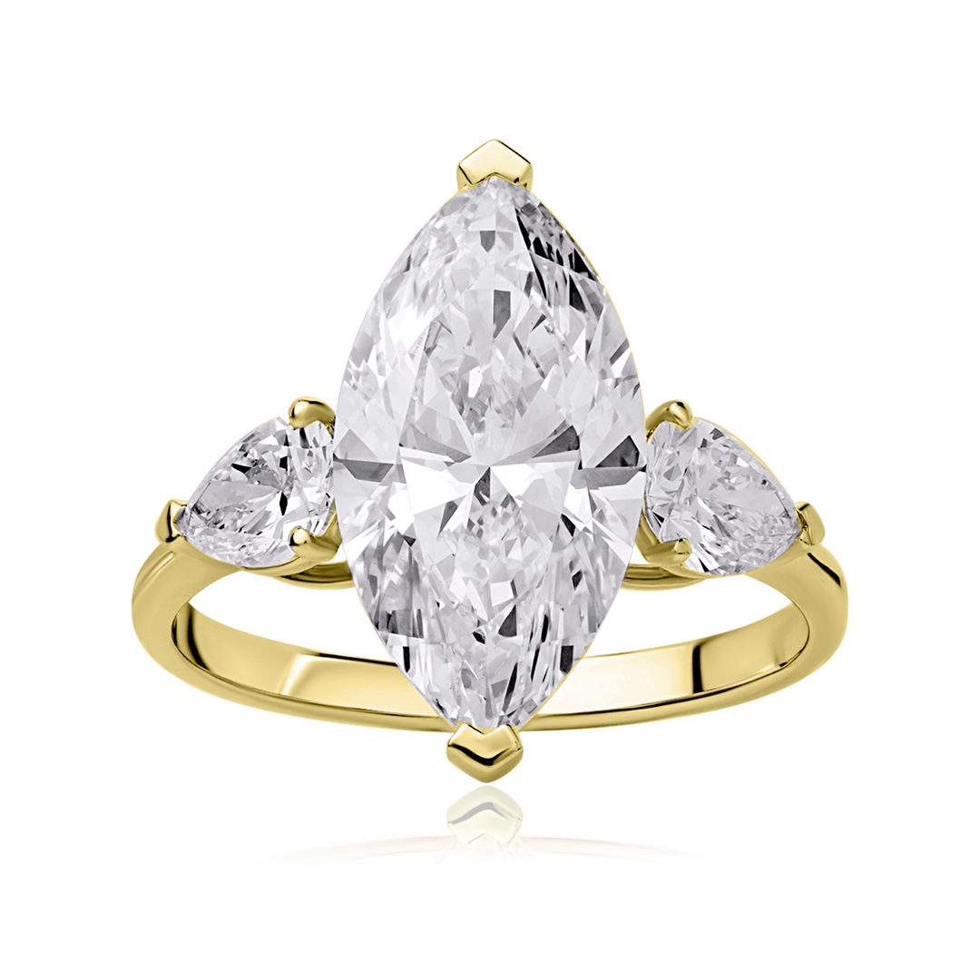 Three-Stones Lab Diamond Ring Marquise