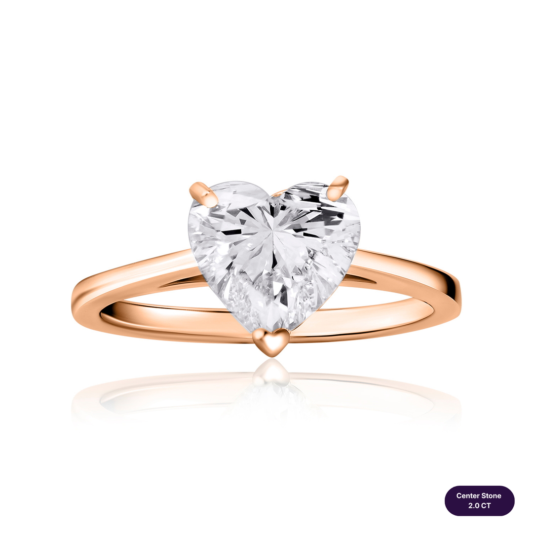 Solitaire Lab Diamond Ring Heart