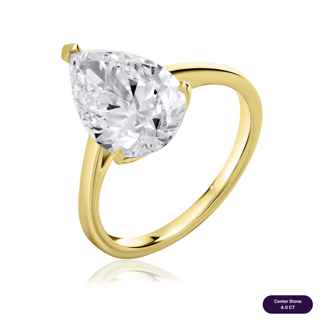 Solitaire Lab Diamond Ring Pear
