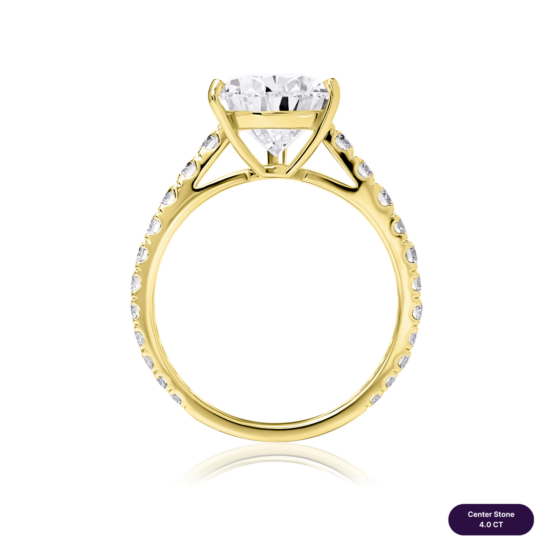 Solitaire Pave Lab Diamond Ring Pear