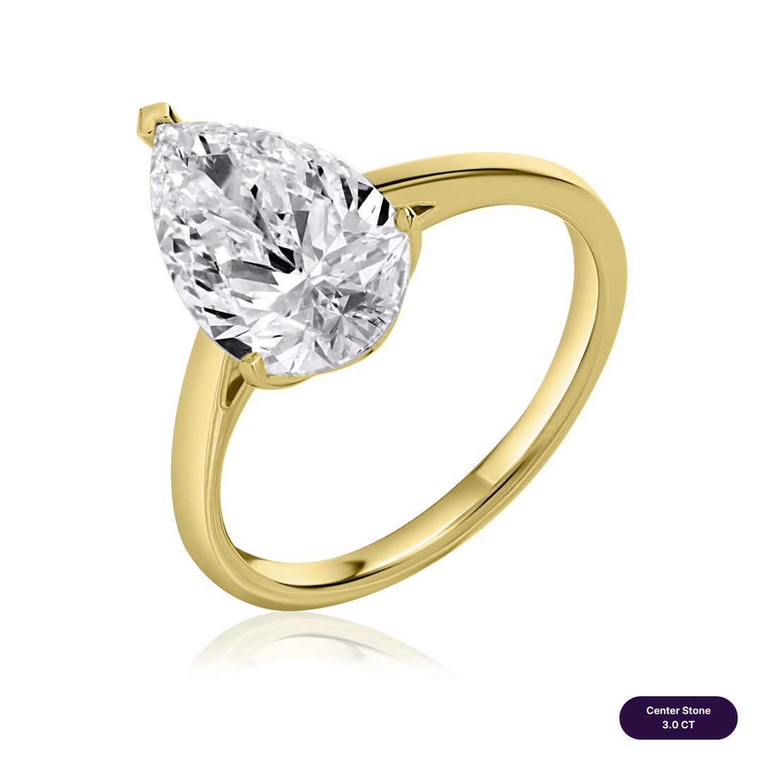 Solitaire Lab Diamond Ring Pear