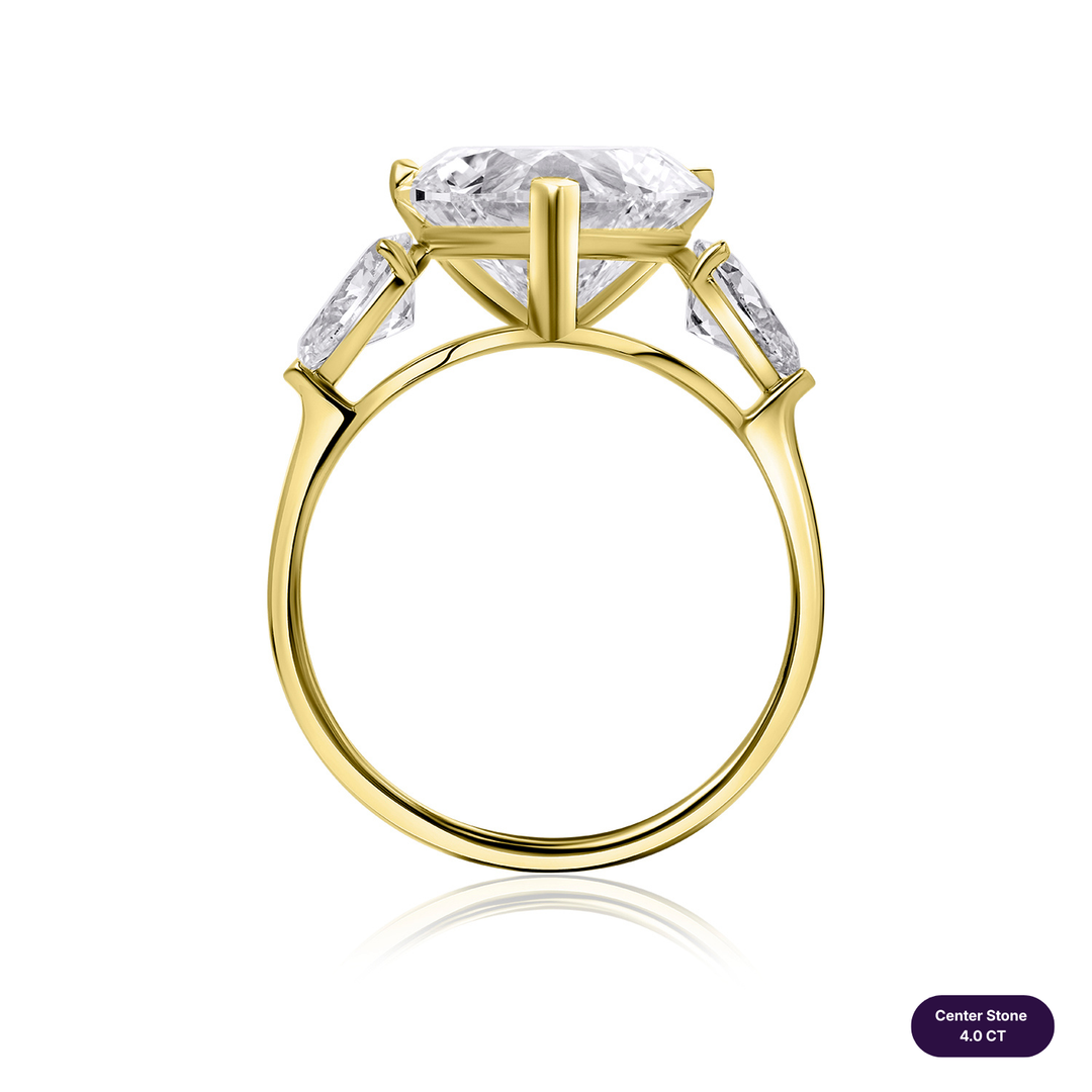 Three-Stones Lab Diamond Ring Heart