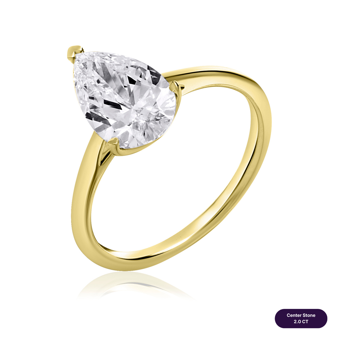 Solitaire Lab Diamond Ring Pear